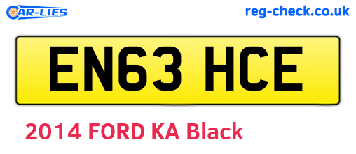 EN63HCE are the vehicle registration plates.