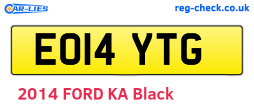 EO14YTG are the vehicle registration plates.