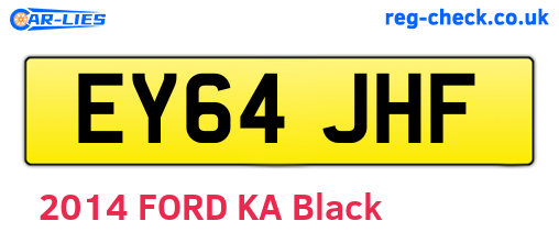 EY64JHF are the vehicle registration plates.