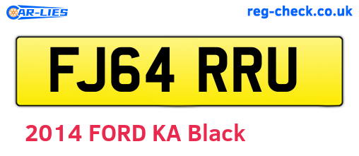 FJ64RRU are the vehicle registration plates.