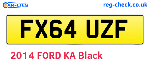 FX64UZF are the vehicle registration plates.