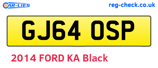 GJ64OSP are the vehicle registration plates.