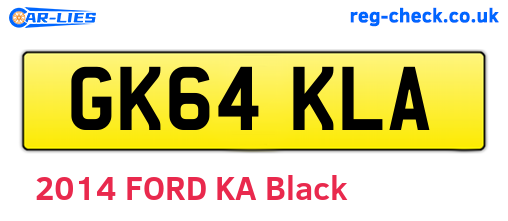 GK64KLA are the vehicle registration plates.