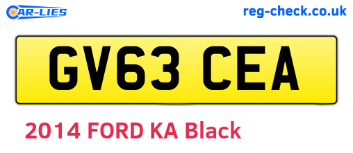 GV63CEA are the vehicle registration plates.