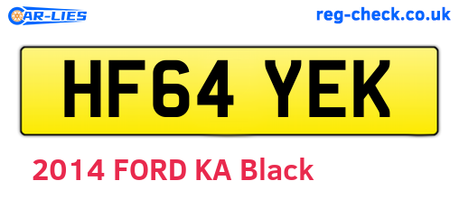 HF64YEK are the vehicle registration plates.