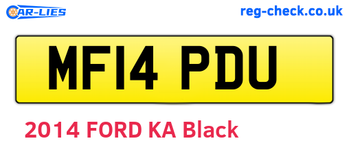 MF14PDU are the vehicle registration plates.