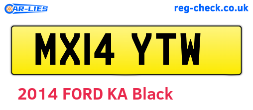 MX14YTW are the vehicle registration plates.