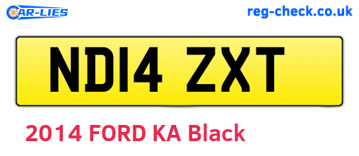 ND14ZXT are the vehicle registration plates.