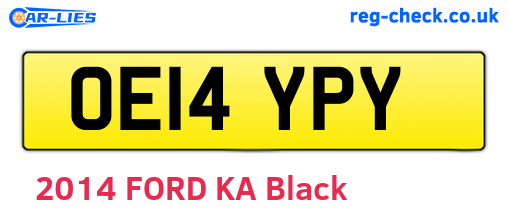 OE14YPY are the vehicle registration plates.