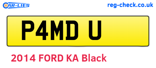 P4MDU are the vehicle registration plates.