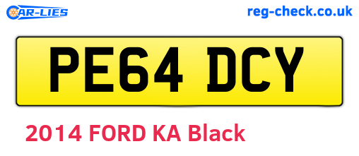 PE64DCY are the vehicle registration plates.