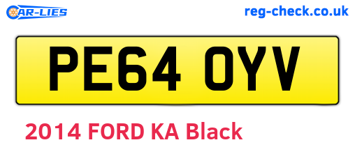 PE64OYV are the vehicle registration plates.