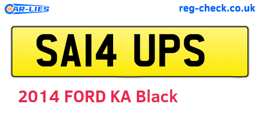 SA14UPS are the vehicle registration plates.