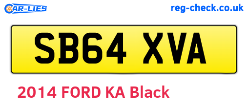SB64XVA are the vehicle registration plates.