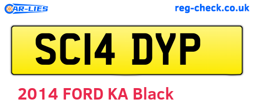 SC14DYP are the vehicle registration plates.