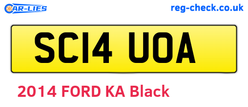 SC14UOA are the vehicle registration plates.