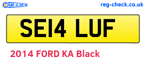 SE14LUF are the vehicle registration plates.