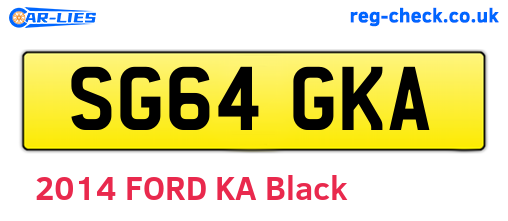 SG64GKA are the vehicle registration plates.