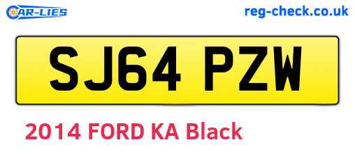 SJ64PZW are the vehicle registration plates.