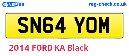 SN64YOM are the vehicle registration plates.
