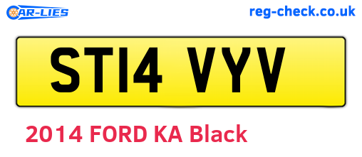 ST14VYV are the vehicle registration plates.