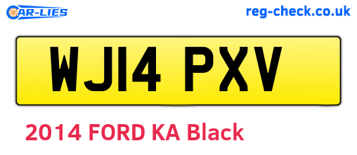 WJ14PXV are the vehicle registration plates.