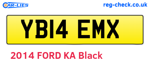 YB14EMX are the vehicle registration plates.