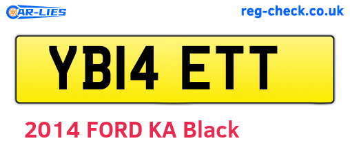 YB14ETT are the vehicle registration plates.