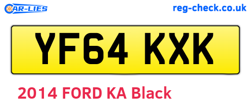 YF64KXK are the vehicle registration plates.