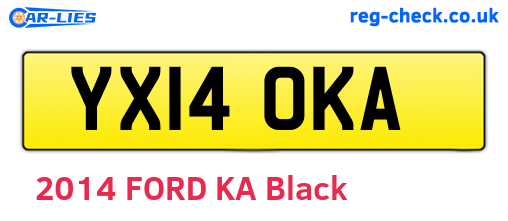 YX14OKA are the vehicle registration plates.
