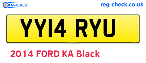YY14RYU are the vehicle registration plates.