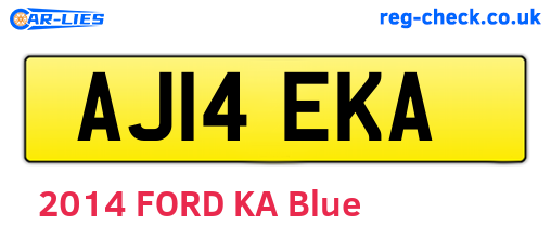 AJ14EKA are the vehicle registration plates.