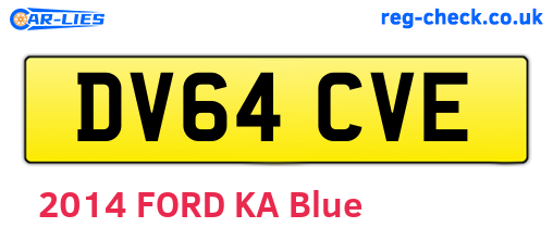 DV64CVE are the vehicle registration plates.