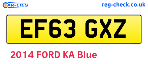 EF63GXZ are the vehicle registration plates.