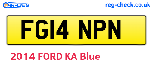 FG14NPN are the vehicle registration plates.