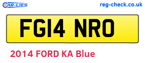 FG14NRO are the vehicle registration plates.