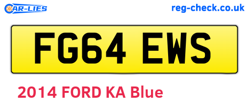 FG64EWS are the vehicle registration plates.