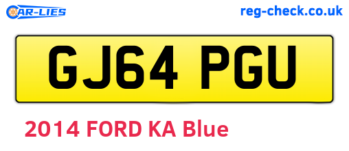 GJ64PGU are the vehicle registration plates.
