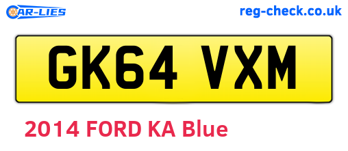 GK64VXM are the vehicle registration plates.