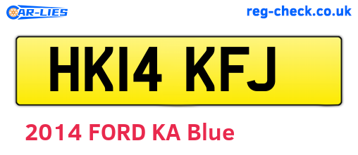 HK14KFJ are the vehicle registration plates.
