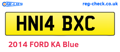 HN14BXC are the vehicle registration plates.