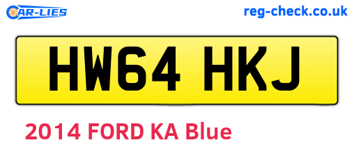 HW64HKJ are the vehicle registration plates.