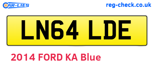 LN64LDE are the vehicle registration plates.