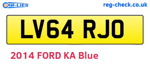 LV64RJO are the vehicle registration plates.