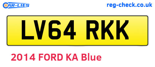 LV64RKK are the vehicle registration plates.