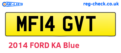 MF14GVT are the vehicle registration plates.
