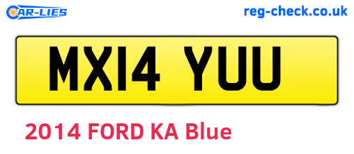 MX14YUU are the vehicle registration plates.