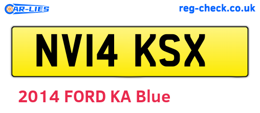 NV14KSX are the vehicle registration plates.