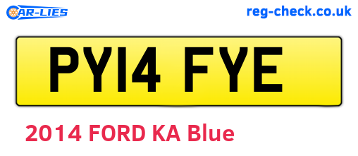 PY14FYE are the vehicle registration plates.