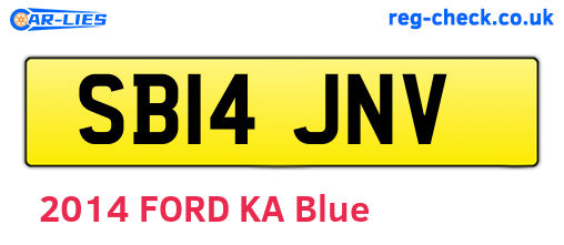 SB14JNV are the vehicle registration plates.